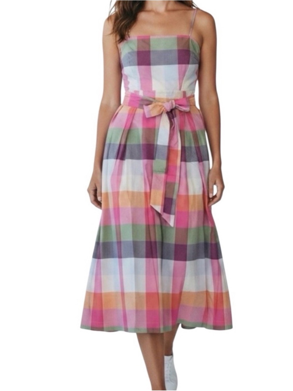 Kate Spade for Target- Plaid Midi Sundress with Tie Belt - Pink & Multicolor